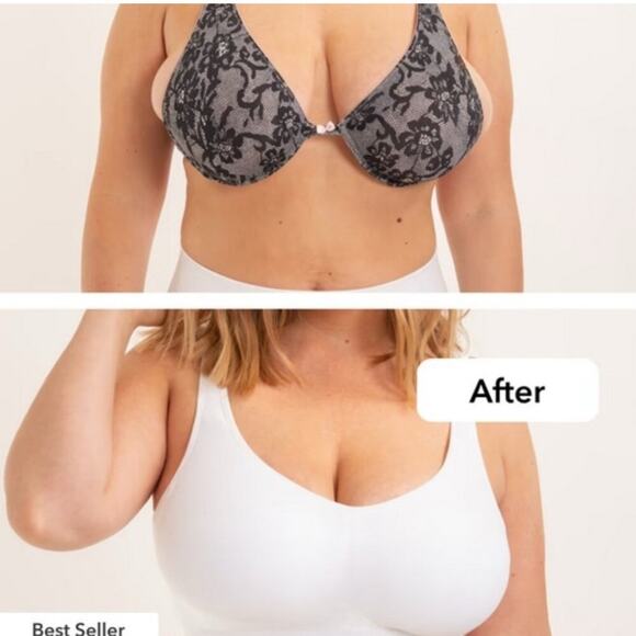 TRUEKIND Daily Comfort Wirefree Shaper Bra BEIGE Support Stretch NWT 2XL - Picture 6 of 8